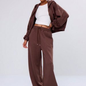 MUSERA Fall Clothes Pocket Detail Wide Leg Joggers