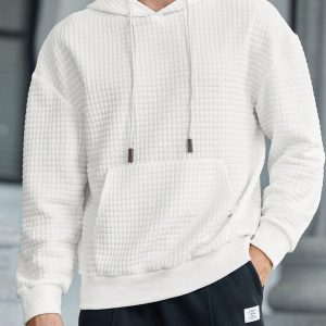 Manfinity KASUA Men??s Solid Color Hooded Sweatshirt With Pockets, Casual