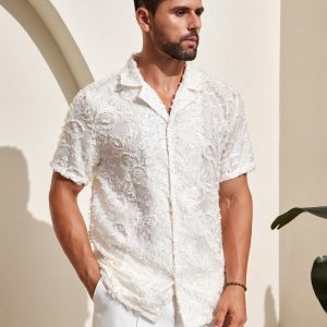 Manfinity KASUA Men??s Textured Fabric Short Sleeve Shirt