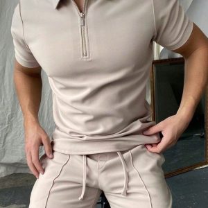 Manfinity KASUA Men??s Plain And Simple Daily Polo Set