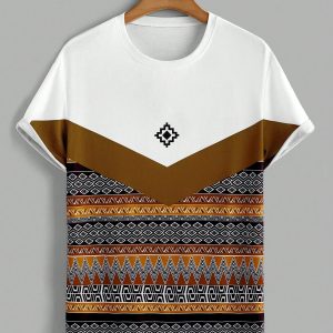 Manfinity KASUA Men??s Retro Style Patchwork Printed Short Sleeve T-Shirt