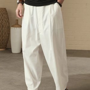 Manfinity KASUA Men Holiday Leisure Solid Loose Tapered Pants