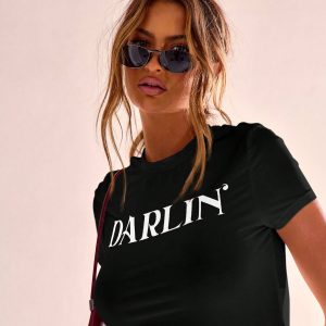 MUSERA Darlin?? Print Crop Cap Sleeve Top