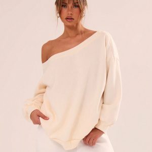 MUSERA Loose Fit Off Shoulder Sweat