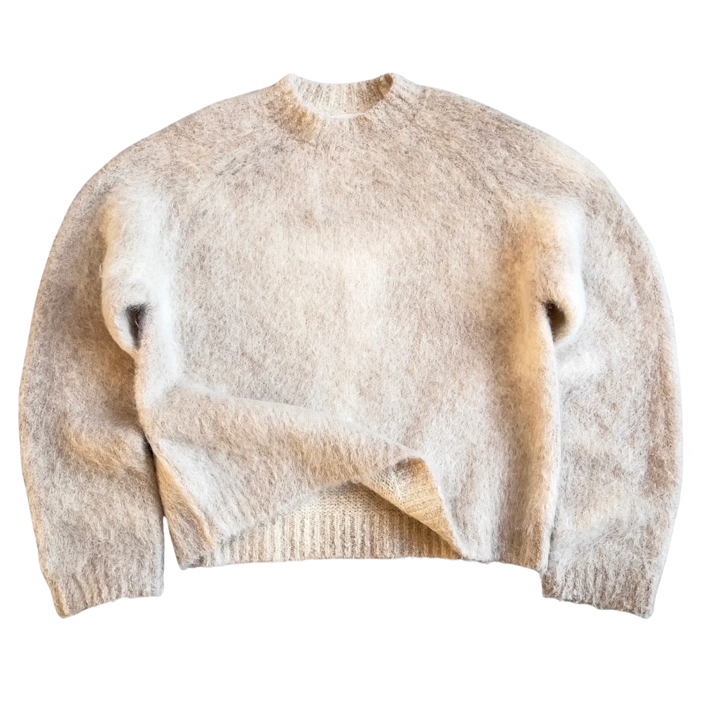 Soft Mohair Knit Sweater With Reversible Textures - Image 12