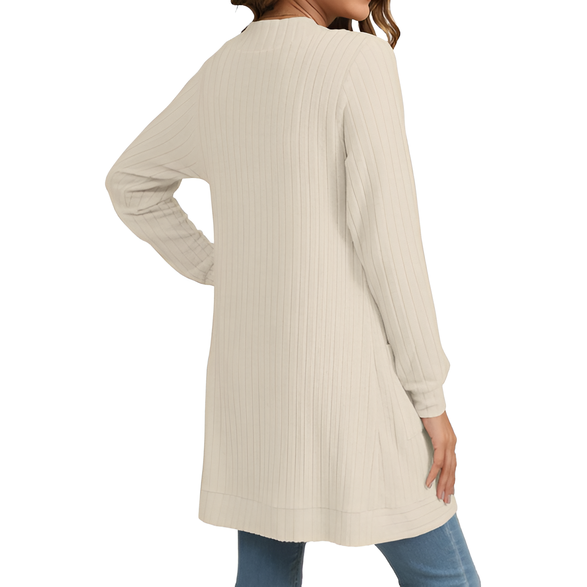 Women Long Sleeve Open Front Cardigan Casual Lightweight Long Cardigans Loose Knit Outwear with Pockets - Image 41