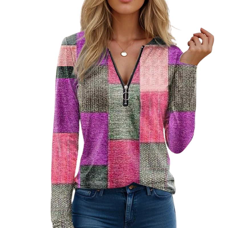 Classic Quarter Zip Plaid Pullover - Image 2