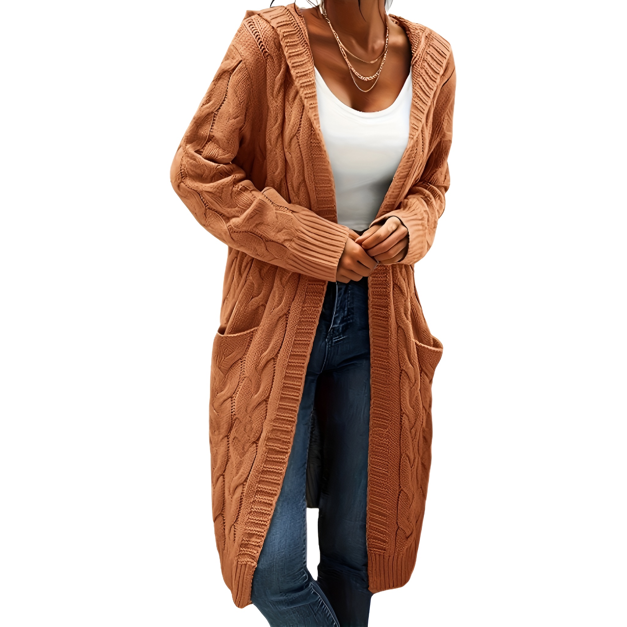 Casual Long Cardigan Knitwear For Women - Image 7