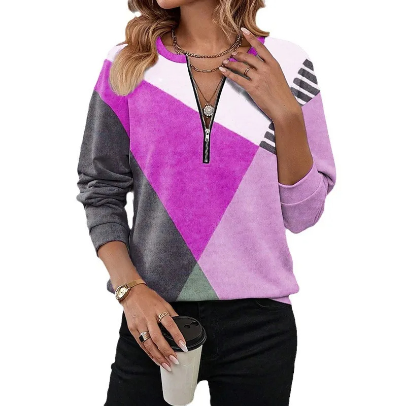 Quarter Zip Patterned Pullover - Image 3