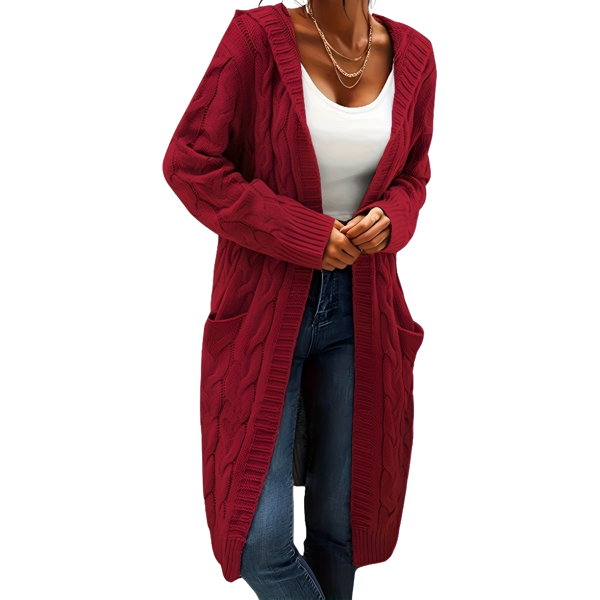 Casual Long Cardigan Knitwear For Women - Image 15
