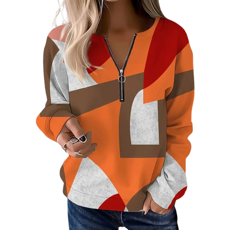 Quarter Zip Patterned Pullover - Image 7