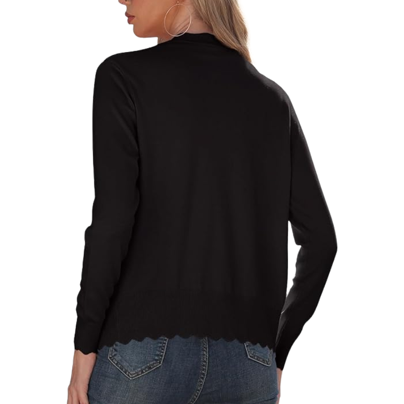 Long Sleeve Knit Design Cardigan With Button For Women - Image 4