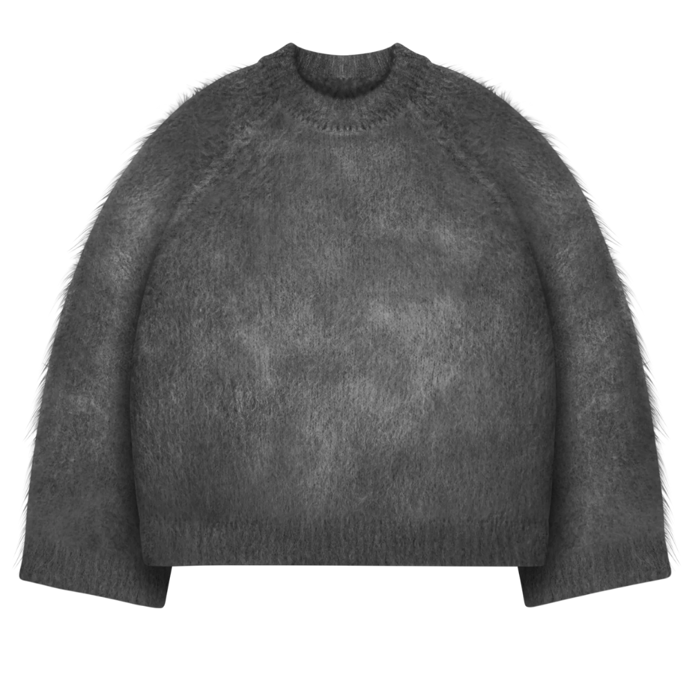 Soft Mohair Knit Sweater With Reversible Textures - Image 5