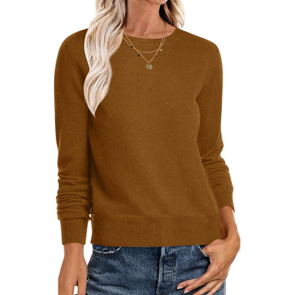 Soft Basic Long Sleeve Crew Knit Pullover Sweater Top With Loose Fit Style - Image 6