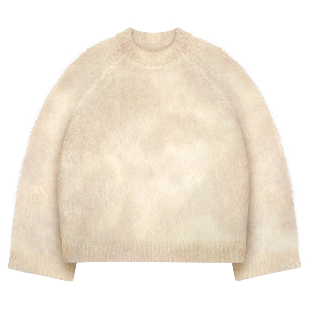 Soft Mohair Knit Sweater With Reversible Textures - Image 4