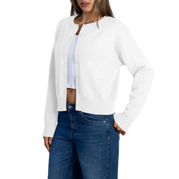 Cropped Lightweight Button Front Cardigan Sweater For Women - Image 38