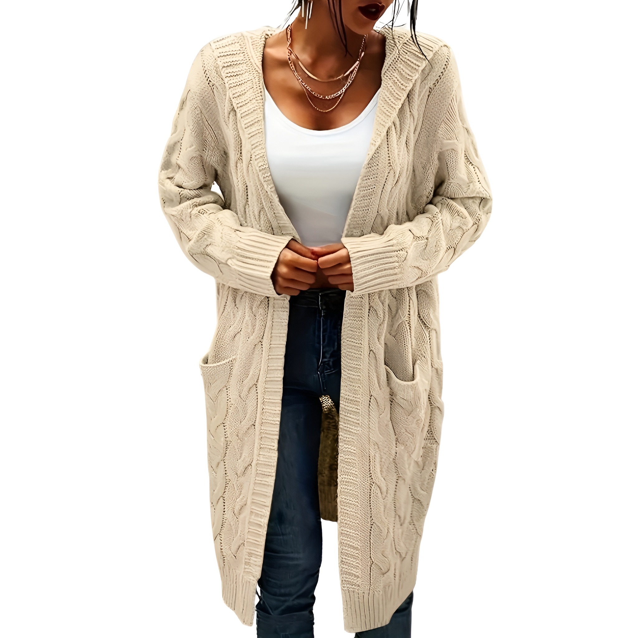 Casual Long Cardigan Knitwear For Women - Image 11