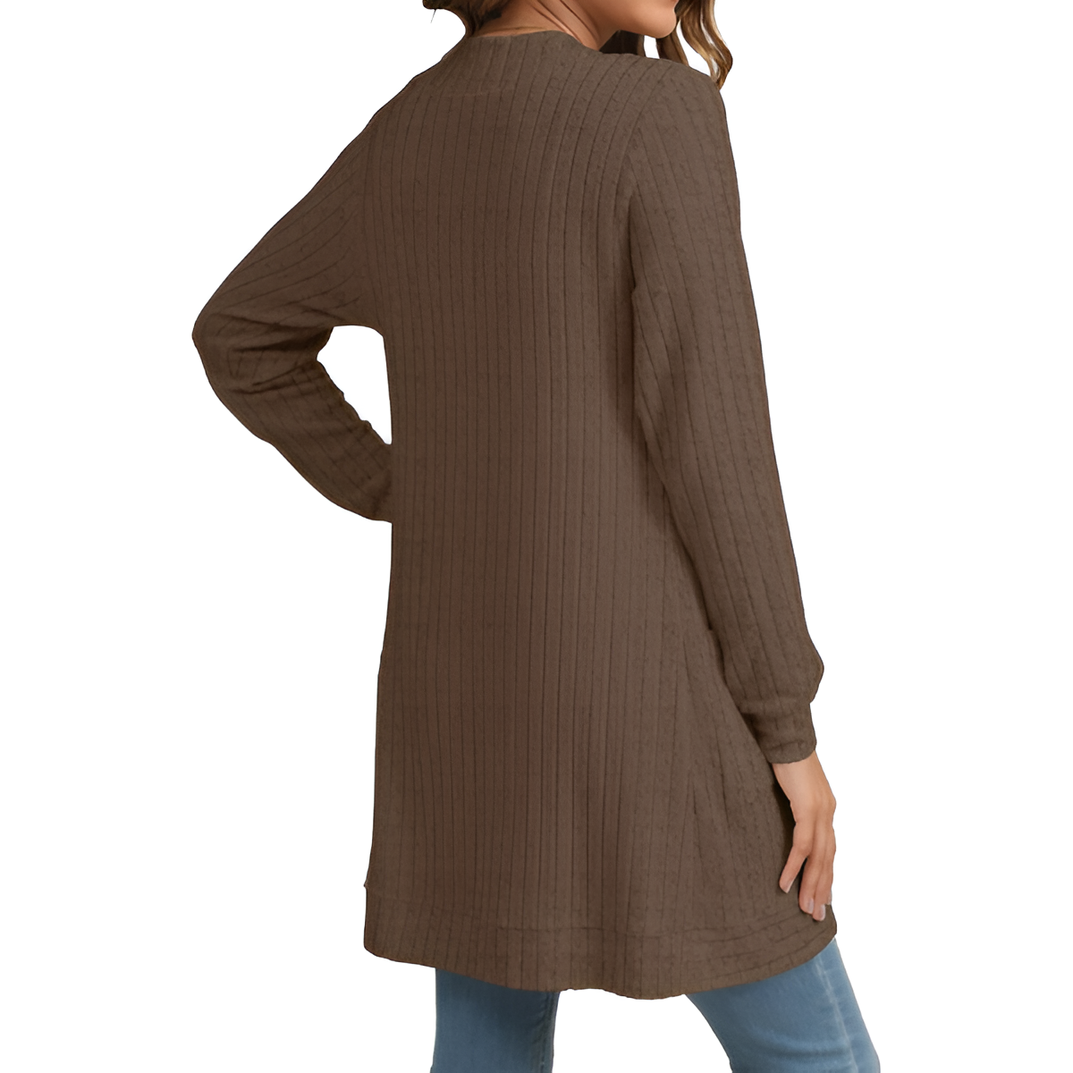 Women Long Sleeve Open Front Cardigan Casual Lightweight Long Cardigans Loose Knit Outwear with Pockets - Image 24