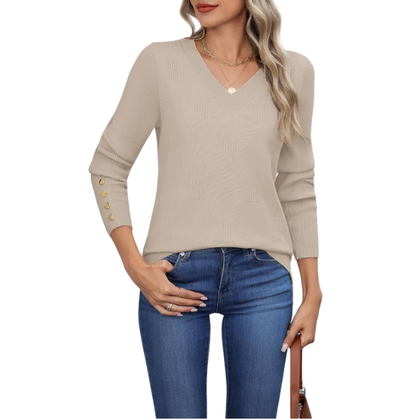 Long Sleeve Lightweight Ribbed Knit Pullover For Women - Image 35