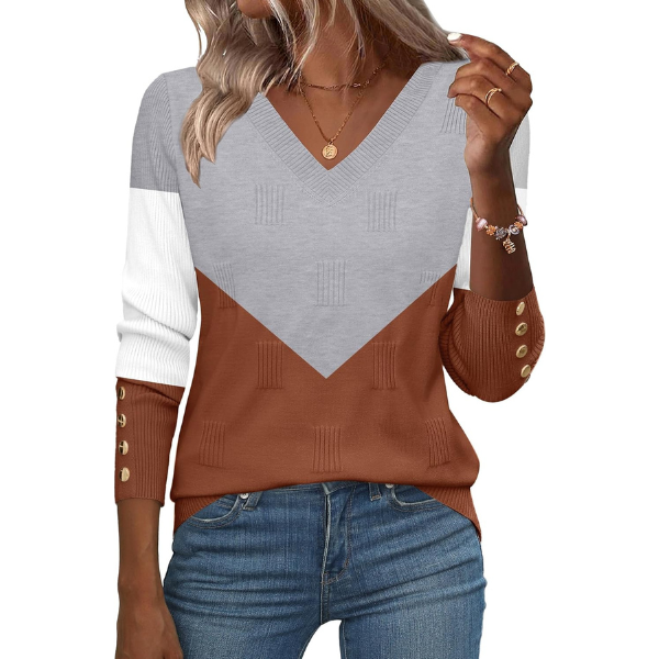 Long Sleeve Lightweight Ribbed Knit Pullover For Women - Image 37