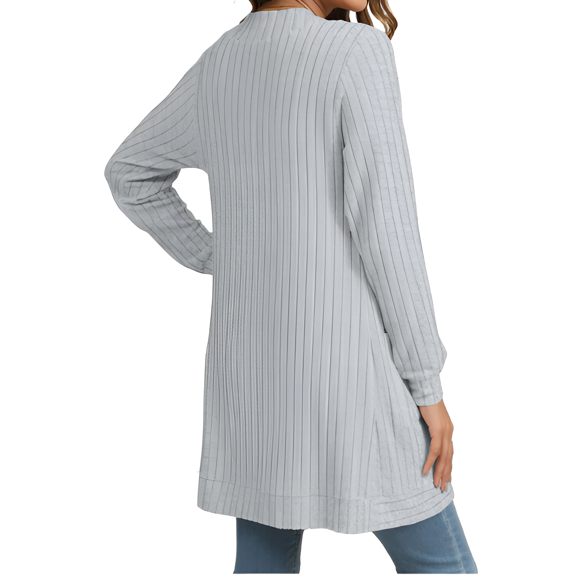 Women Long Sleeve Open Front Cardigan Casual Lightweight Long Cardigans Loose Knit Outwear with Pockets - Image 8