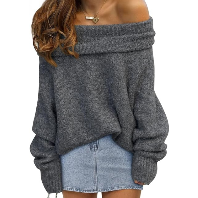 Oversized Loose Fit Sweater With Batwing Sleeve For Women - Image 8