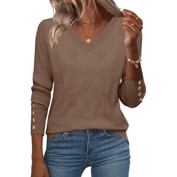 Long Sleeve Lightweight Ribbed Knit Pullover For Women - Image 9