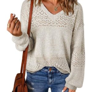 Casual Long Sleeve Knit Pullover Sweater