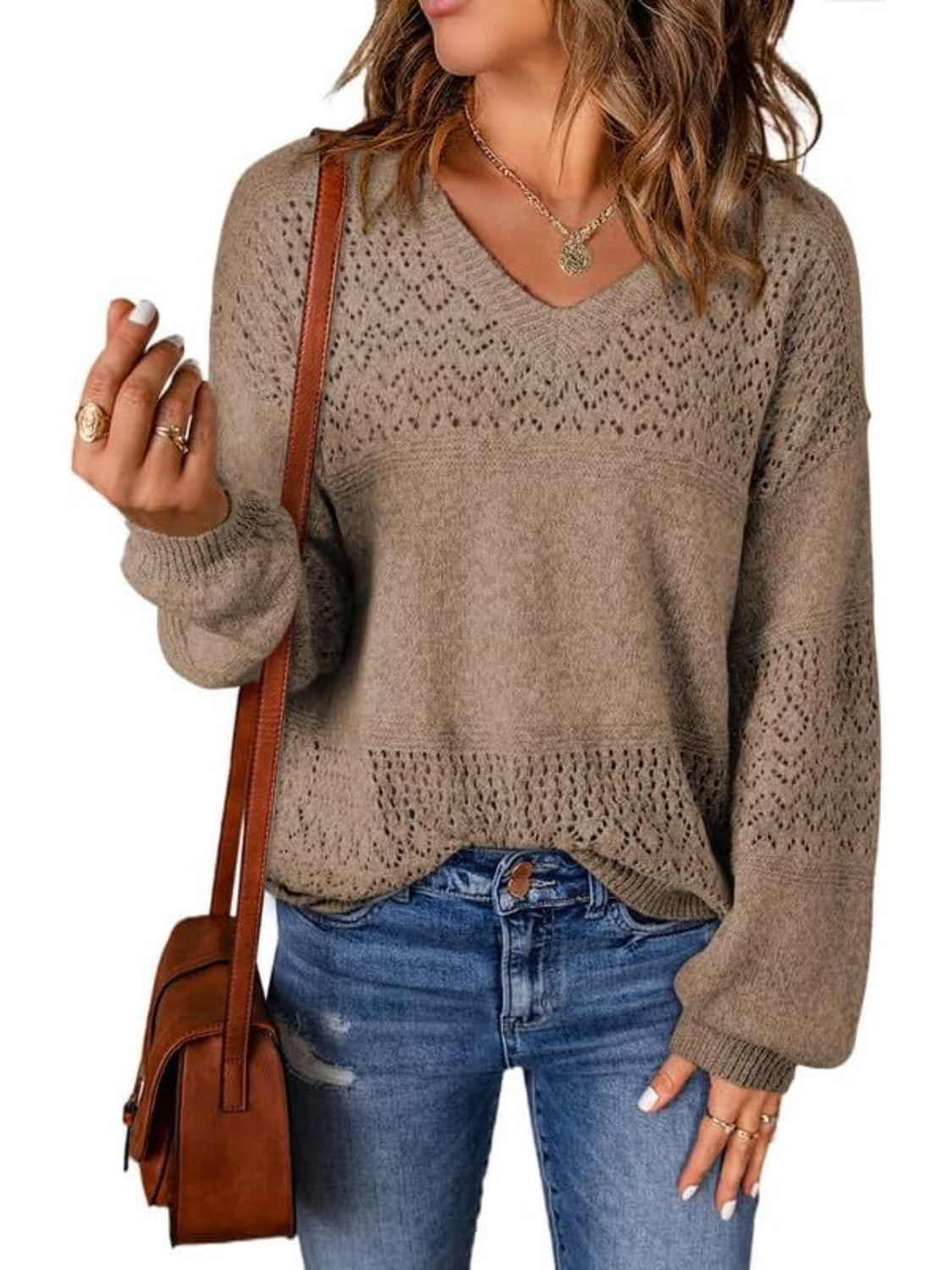 Casual Long Sleeve Knit Pullover Sweater - Image 5