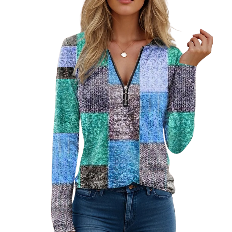 Classic Quarter Zip Plaid Pullover - Image 4