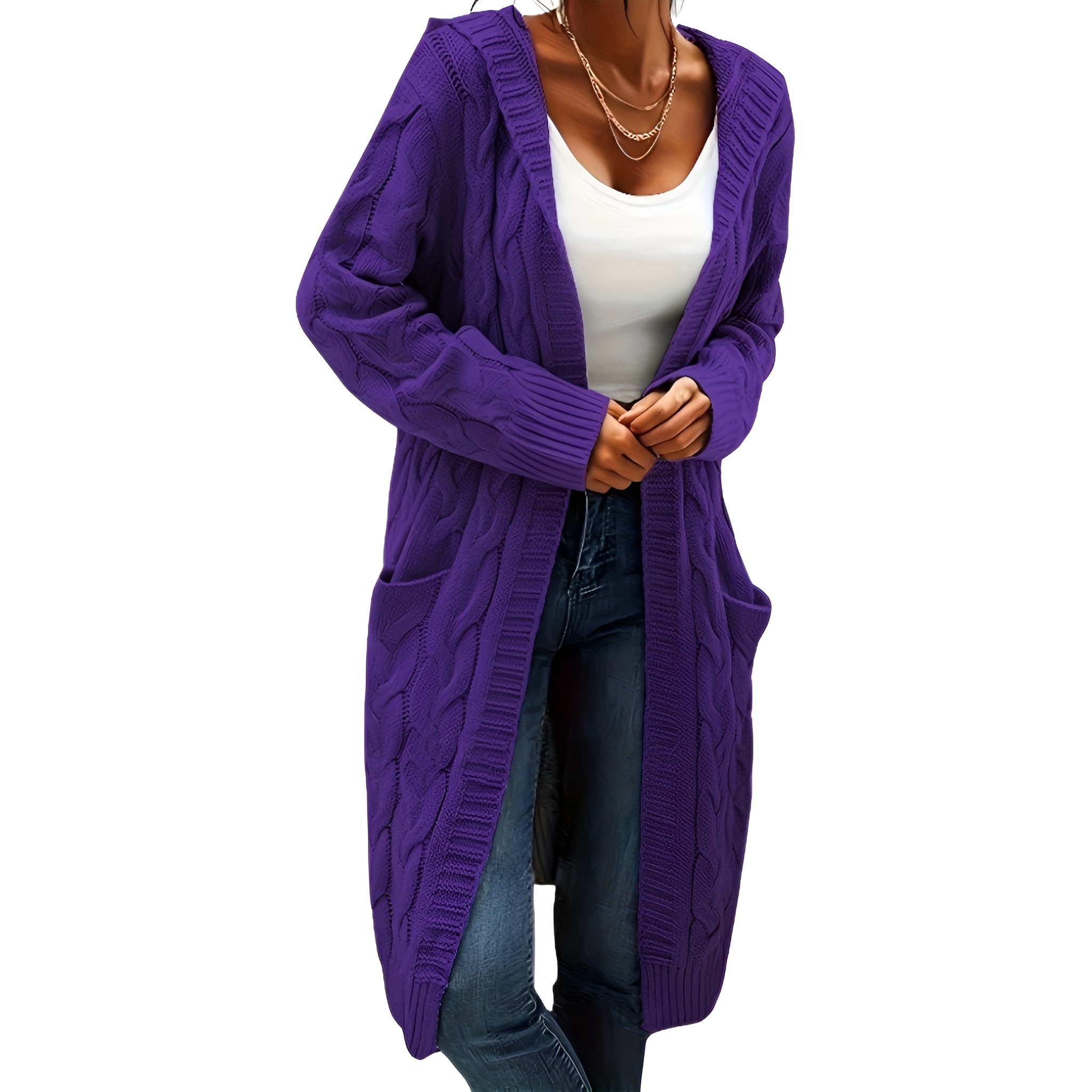 Casual Long Cardigan Knitwear For Women - Image 3