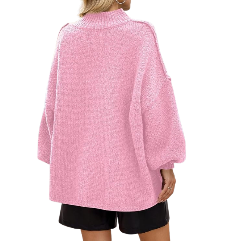 Oversized Ribbed Casual Sweater With Long Batwing Sleeve For Women - Image 10