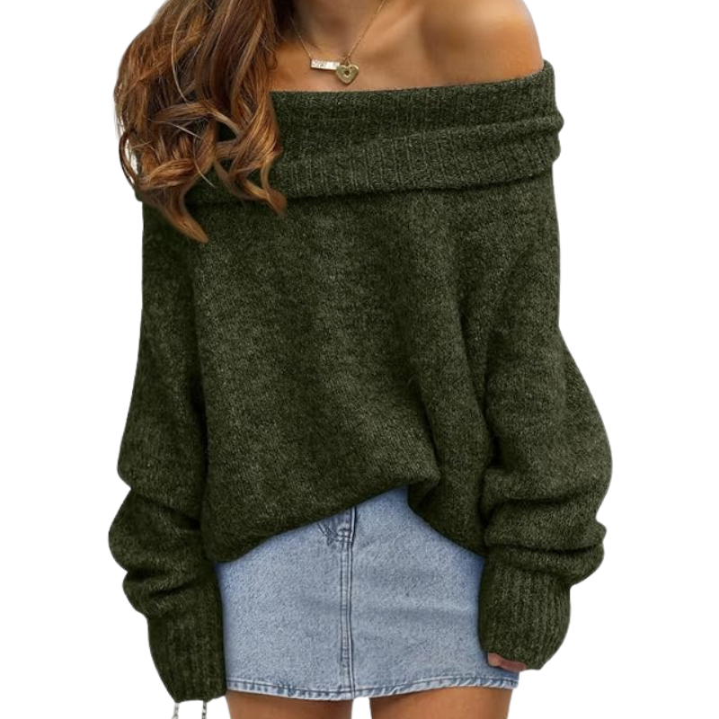 Oversized Loose Fit Sweater With Batwing Sleeve For Women - Image 3