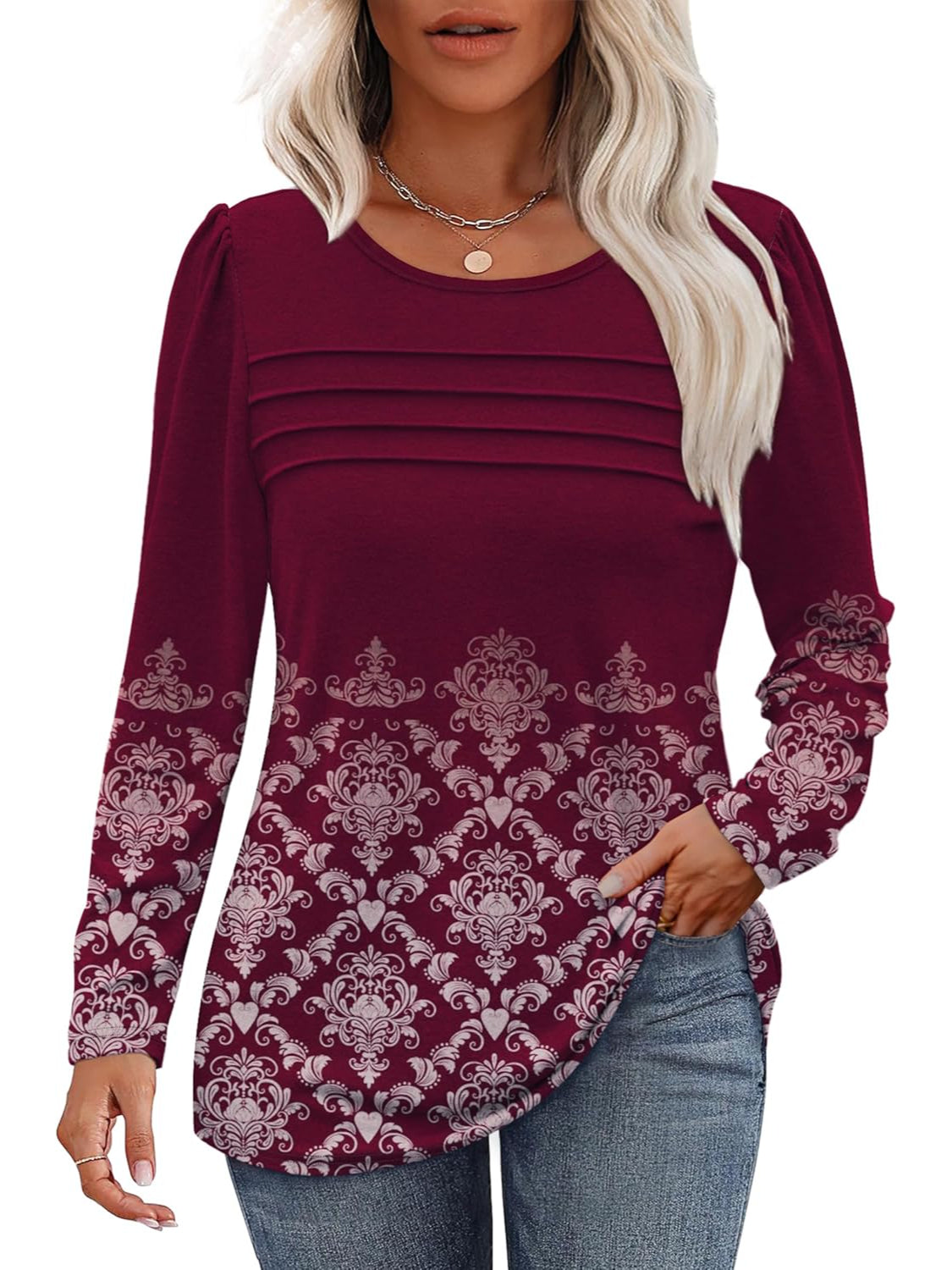 Casual Floral Printed Pullover Top - Image 6