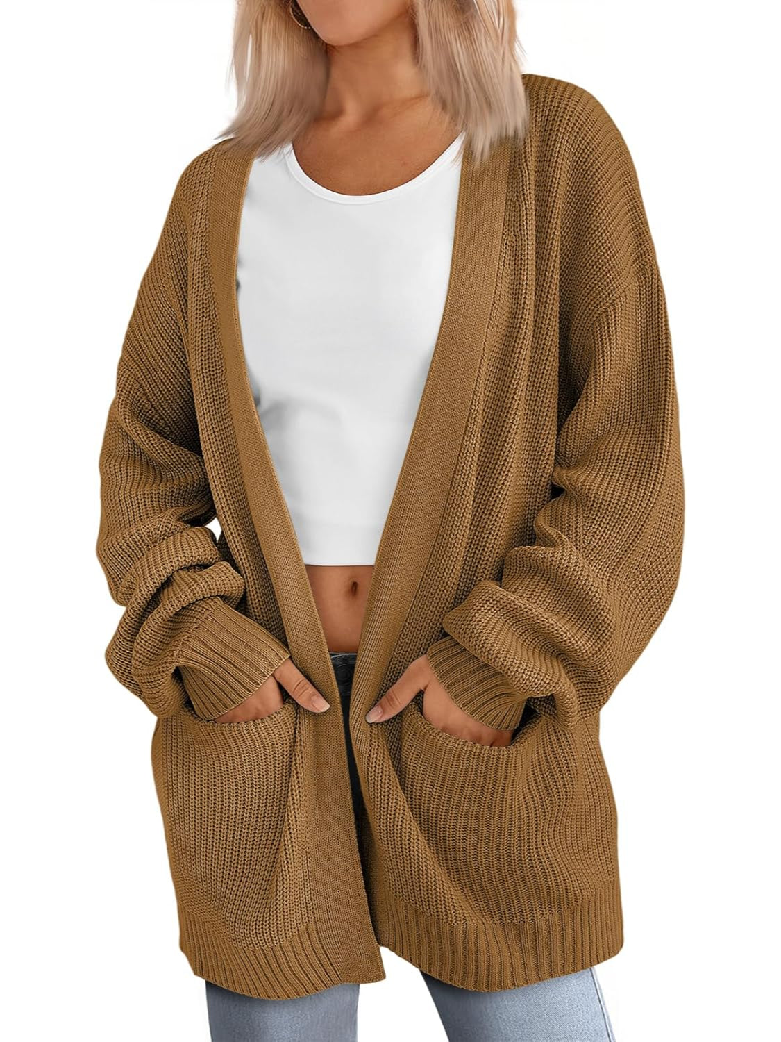 Cozy Oversized Knit Cardigan For Woman - Image 12