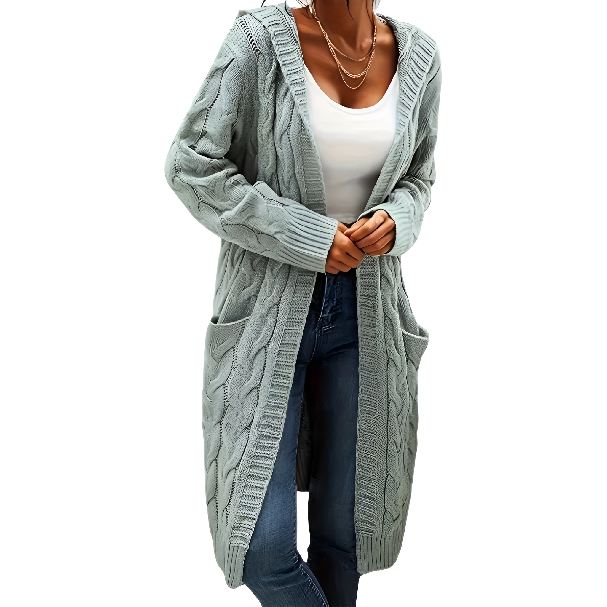 Casual Long Cardigan Knitwear For Women - Image 5