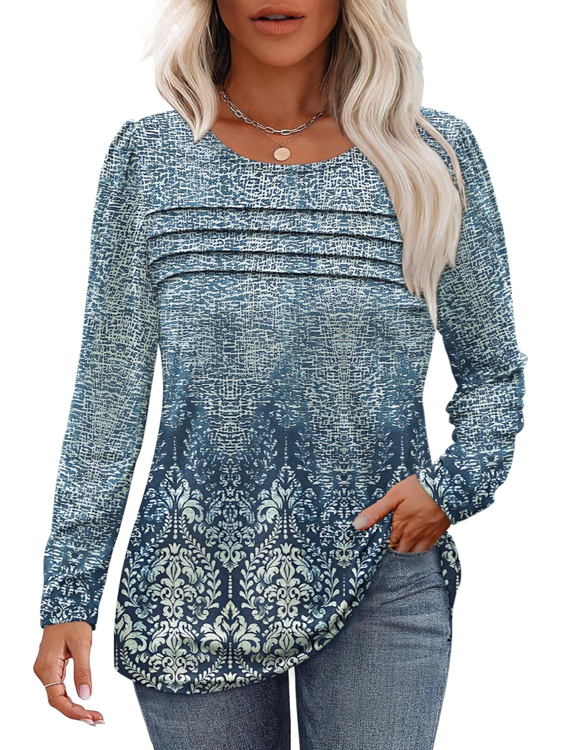 Casual Floral Printed Pullover Top - Image 7