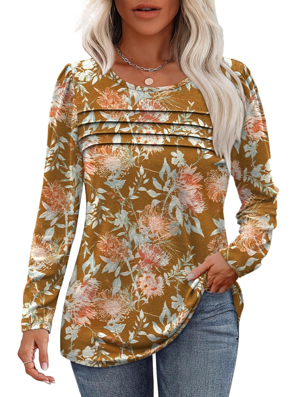 Casual Floral Printed Pullover Top - Image 8
