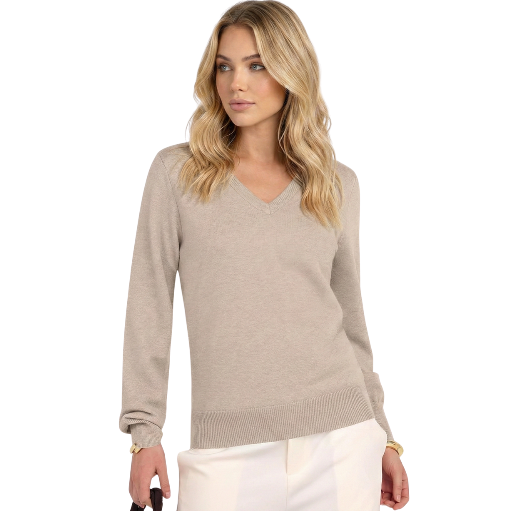 Classic Soft Long Sleeve Knit Pullover Sweater Top For Women - Image 3