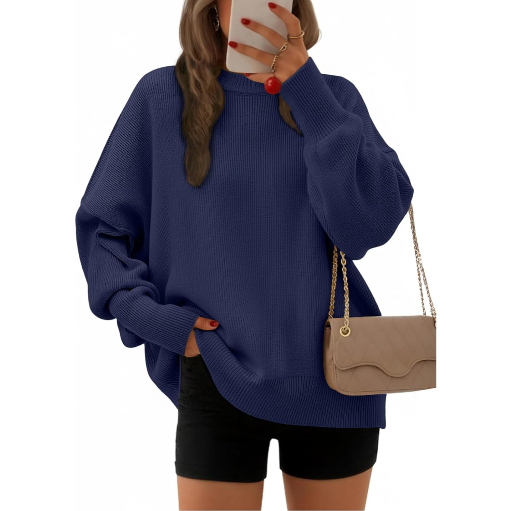 Oversized Batwing Sleeve Knit Pullover Sweater For Women - Image 10