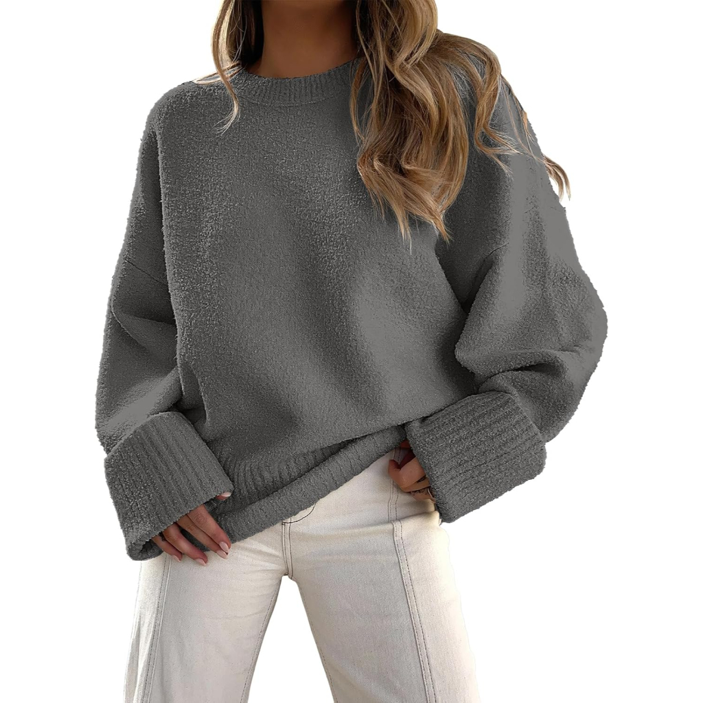 Chunky Style Soft Fuzzy Knit Oversized Long Sleeve Sweater For Women - Image 11