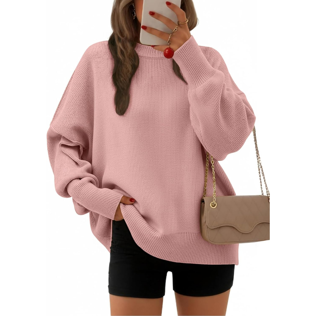 Oversized Batwing Sleeve Knit Pullover Sweater For Women - Image 16