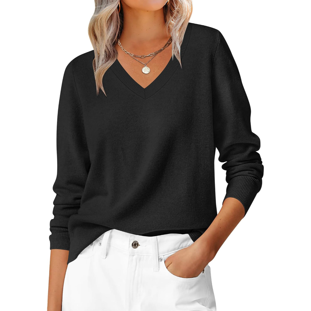 Classic Soft Long Sleeve Knit Pullover Sweater Top For Women - Image 12