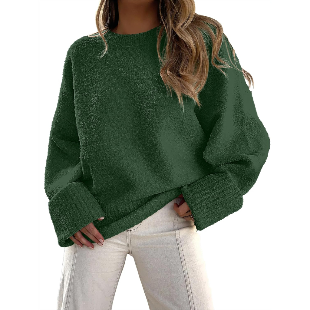 Chunky Style Soft Fuzzy Knit Oversized Long Sleeve Sweater For Women - Image 9
