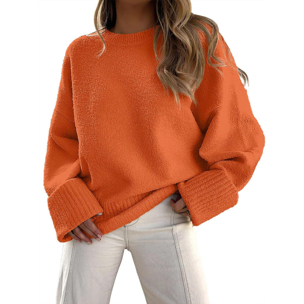 Chunky Style Soft Fuzzy Knit Oversized Long Sleeve Sweater For Women - Image 7