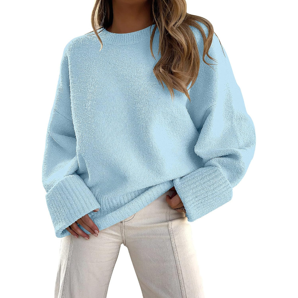 Chunky Style Soft Fuzzy Knit Oversized Long Sleeve Sweater For Women - Image 6