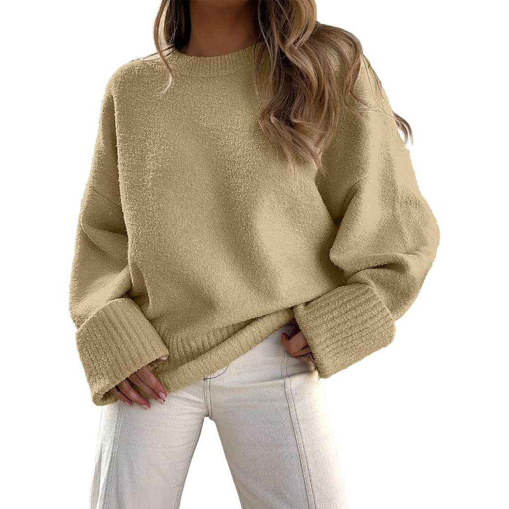 Chunky Style Soft Fuzzy Knit Oversized Long Sleeve Sweater For Women - Image 10