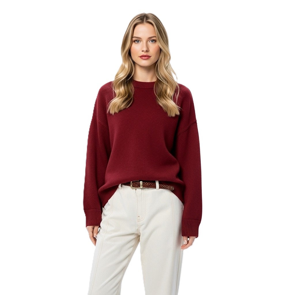 Oversized Long Sleeve Pullover For Women - Image 3