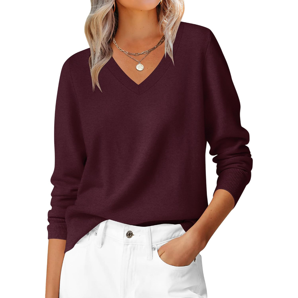 Classic Soft Long Sleeve Knit Pullover Sweater Top For Women - Image 8