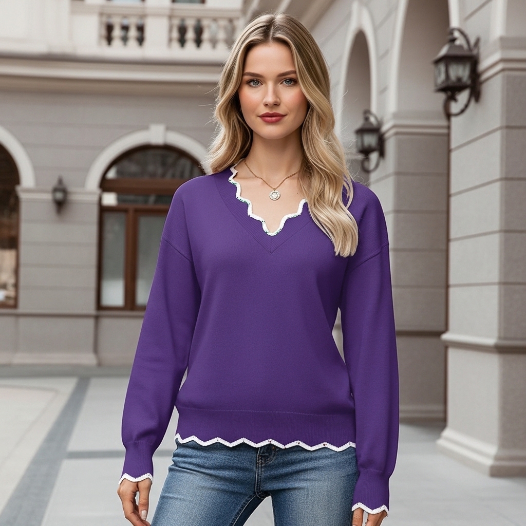 Casual Long Sleeve Lightweight Sweaters For Women - Image 2